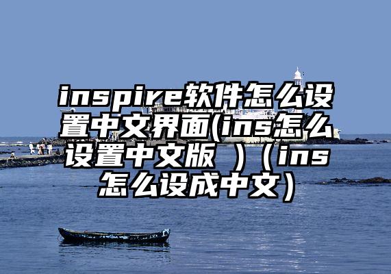 inspire软件怎么设置中文界面(ins怎么设置中文版 )（ins怎么设成中文）