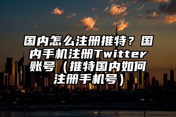 国内怎么注册推特？国内手机注册Twitter账号（推特国内如何注册手机号）