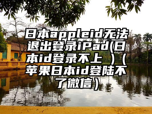 日本appleid无法退出登录iPad(日本id登录不上 )（苹果日本id登陆不了微信）