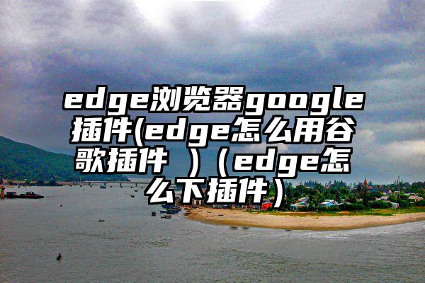 edge浏览器google插件(edge怎么用谷歌插件 )（edge怎么下插件）