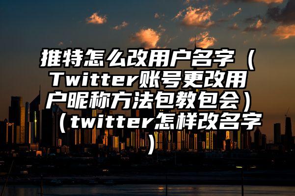 推特怎么改用户名字（Twitter账号更改用户昵称方法包教包会）（twitter怎样改名字）