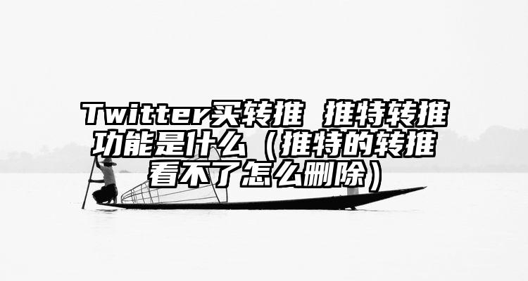 Twitter买转推 推特转推功能是什么（推特的转推看不了怎么删除）