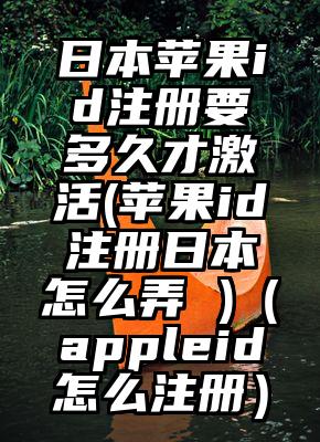 日本苹果id注册要多久才激活(苹果id注册日本怎么弄 )（appleid怎么注册）