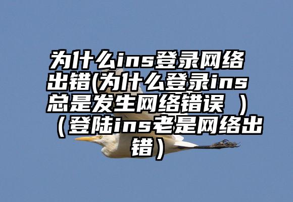 为什么ins登录网络出错(为什么登录ins总是发生网络错误 )（登陆ins老是网络出错）