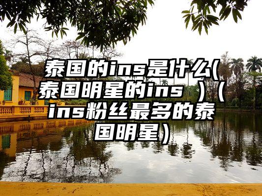 泰国的ins是什么(泰国明星的ins )(ins粉丝最多的泰国明星)