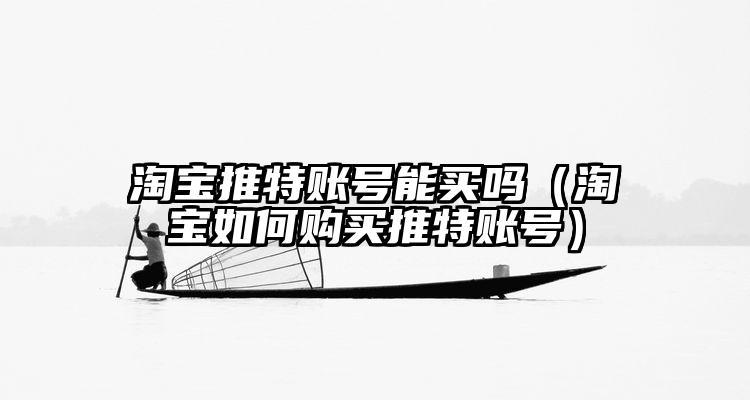 淘宝推特账号能买吗（淘宝如何购买推特账号）