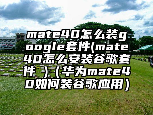 mate40怎么装google套件(mate40怎么安装谷歌套件 )（华为mate40如何装谷歌应用）