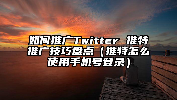 如何推广Twitter 推特推广技巧盘点（推特怎么使用手机号登录）