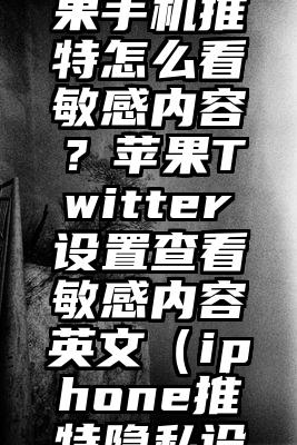 2022苹果手机推特怎么看敏感内容？苹果Twitter设置查看敏感内容英文（iphone推特隐私设置）