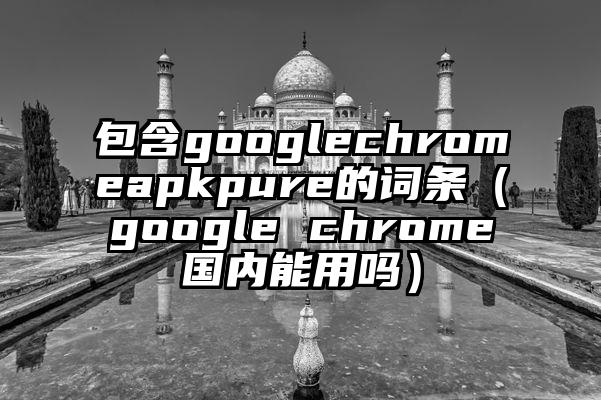 包含googlechromeapkpure的词条（google chrome国内能用吗）