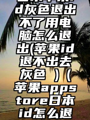 日本苹果id灰色退出不了用电脑怎么退出(苹果id退不出去灰色 )（苹果appstore日本id怎么退出）