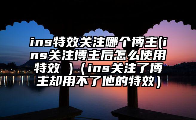 ins特效关注哪个博主(ins关注博主后怎么使用特效 )（ins关注了博主却用不了他的特效）