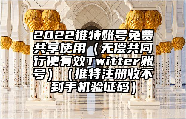 2022推特账号免费共享使用（无偿共同行使有效Twitter账号）（推特注册收不到手机验证码）