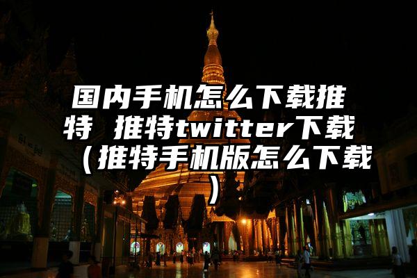 国内手机怎么下载推特 推特twitter下载（推特手机版怎么下载）