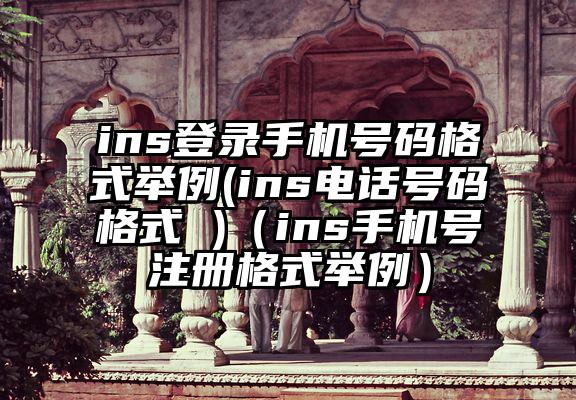 ins登录手机号码格式举例(ins电话号码格式 )（ins手机号注册格式举例）
