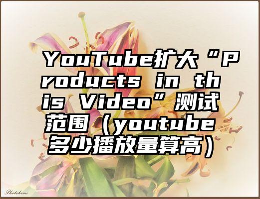 YouTube扩大“Products in this Video”测试范围（youtube多少播放量算高）
