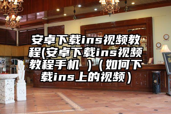 安卓下载ins视频教程(安卓下载ins视频教程手机 )（如何下载ins上的视频）