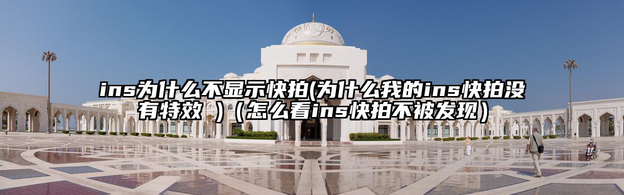 ins为什么不显示快拍(为什么我的ins快拍没有特效 )（怎么看ins快拍不被发现）