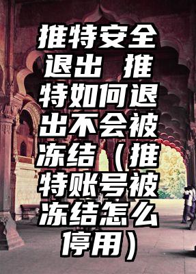 推特安全退出 推特如何退出不会被冻结（推特账号被冻结怎么停用）