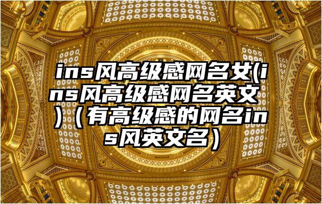 ins风高级感网名女(ins风高级感网名英文 )（有高级感的网名ins风英文名）