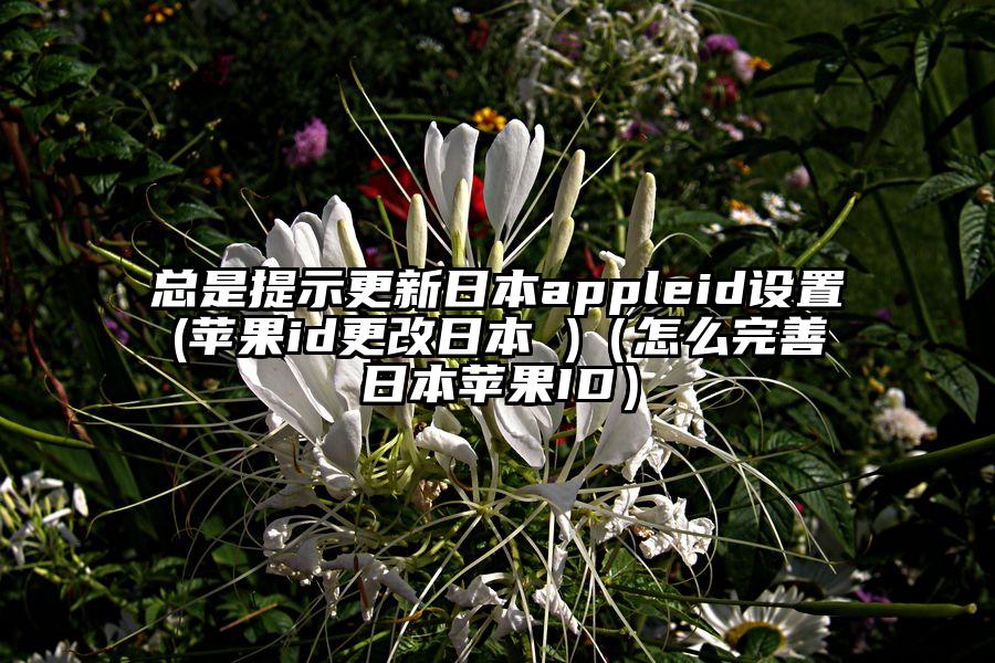 总是提示更新日本appleid设置(苹果id更改日本 )（怎么完善日本苹果ID）
