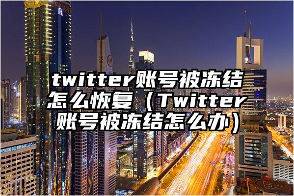 twitter账号被冻结怎么恢复（Twitter账号被冻结怎么办）
