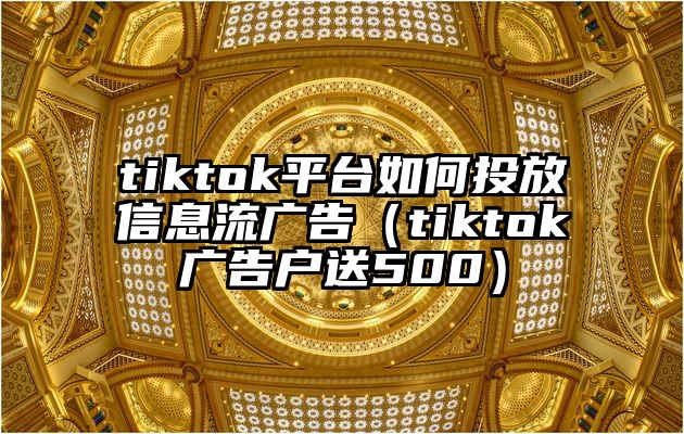 tiktok平台如何投放信息流广告（tiktok广告户送500）