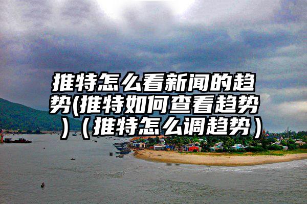 推特怎么看新闻的趋势(推特如何查看趋势 )(推特怎么调趋势)