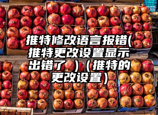 推特修改语言报错(推特更改设置显示出错了 )（推特的更改设置）