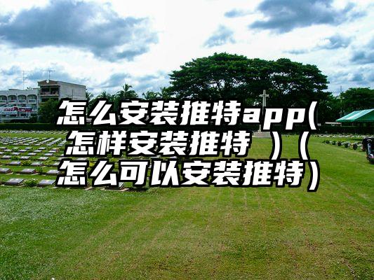 怎么安装推特app(怎样安装推特 )（怎么可以安装推特）
