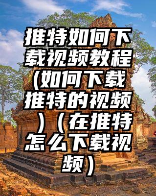 推特如何下载视频教程(如何下载推特的视频 )（在推特怎么下载视频）