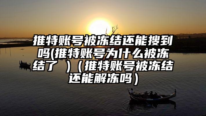 推特账号被冻结还能搜到吗(推特账号为什么被冻结了 )（推特账号被冻结还能解冻吗）
