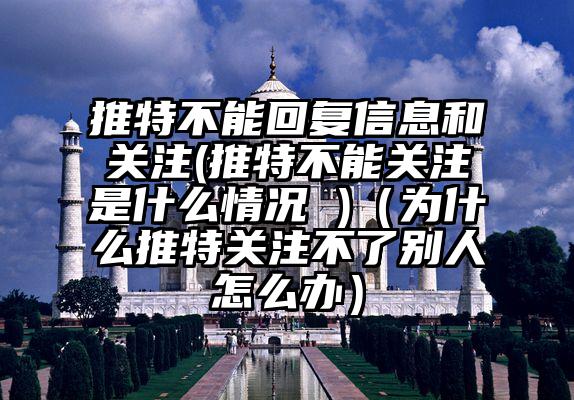 推特不能回复信息和关注(推特不能关注是什么情况 )（为什么推特关注不了别人怎么办）