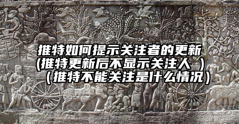 推特如何提示关注者的更新(推特更新后不显示关注人 )（推特不能关注是什么情况）