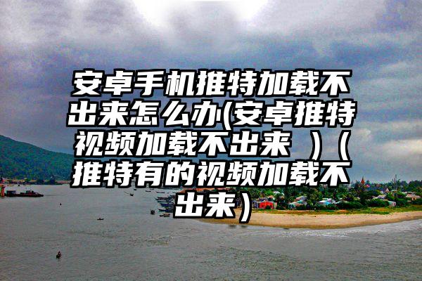 安卓手机推特加载不出来怎么办(安卓推特视频加载不出来 )（推特有的视频加载不出来）