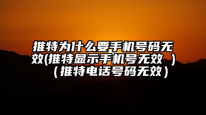 推特为什么要手机号码无效(推特显示手机号无效 )（推特电话号码无效）