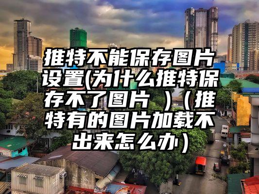 推特不能保存图片设置(为什么推特保存不了图片 )（推特有的图片加载不出来怎么办）