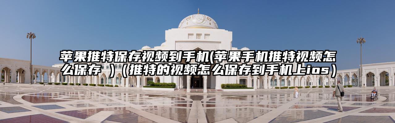 苹果推特保存视频到手机(苹果手机推特视频怎么保存 )（推特的视频怎么保存到手机上ios）