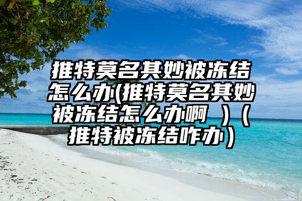 推特莫名其妙被冻结怎么办(推特莫名其妙被冻结怎么办啊 )（推特被冻结咋办）