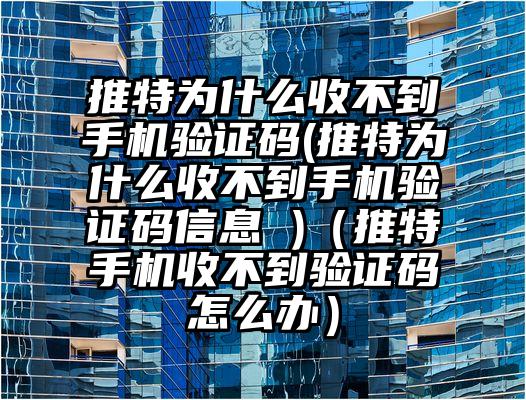 推特为什么收不到手机验证码(推特为什么收不到手机验证码信息 )（推特手机收不到验证码怎么办）