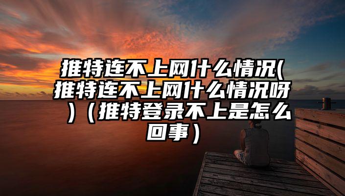 推特连不上网什么情况(推特连不上网什么情况呀 )（推特登录不上是怎么回事）