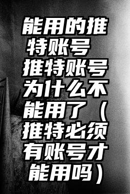 能用的推特账号 推特账号为什么不能用了（推特必须有账号才能用吗）