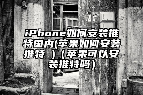 iPhone如何安装推特国内(苹果如何安装推特 )（苹果可以安装推特吗）