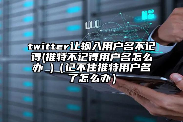 twitter让输入用户名不记得(推特不记得用户名怎么办 )（记不住推特用户名了怎么办）