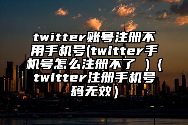 twitter账号注册不用手机号(twitter手机号怎么注册不了 )(twitter注册手机号码无效)
