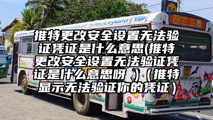 推特更改安全设置无法验证凭证是什么意思(推特更改安全设置无法验证凭证是什么意思呀 )（推特显示无法验证你的凭证）