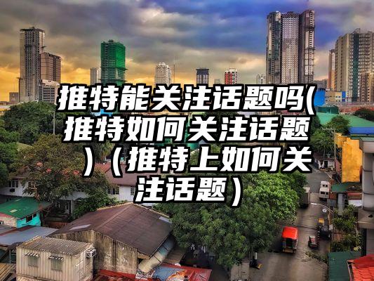 推特能关注话题吗(推特如何关注话题 )（推特上如何关注话题）