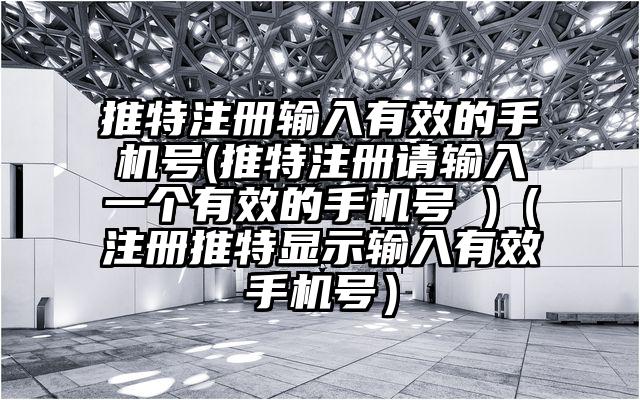 推特注册输入有效的手机号(推特注册请输入一个有效的手机号 )（注册推特显示输入有效手机号）