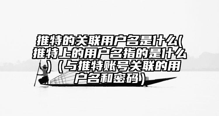 推特的关联用户名是什么(推特上的用户名指的是什么 )（与推特账号关联的用户名和密码）