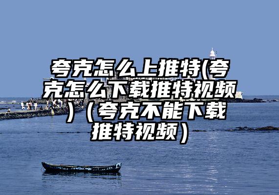 夸克怎么上推特(夸克怎么下载推特视频 )（夸克不能下载推特视频）